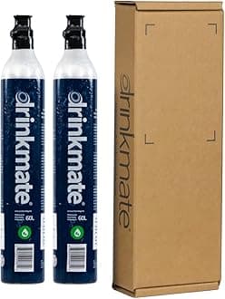 Threaded 60L CO2 Exchange Carbonation Cylinders, Compatible w/SodaStream (Screw-In), Aarke, Ninja Thirsti, 14.5 Oz, Cartridge Gas Canister Refill (Set of 2)