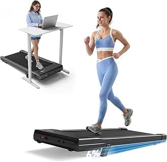 Under Desk Walking Pad Treadmill with 6% Manual Incline, 0.6-3.8 MPH Walking Speed, 2.5 HP, 300 lb Capacity, App & Remote Control, for Home Office & Small Spaces