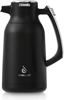 68oz IDEUS Coffee Carafes for Keeping Hot, Double Wall Vacuum Insulated Thermal Coffee Carafe, Hot & Cold Beverage Dispenser, for Home, Office and Outdoor Living (Black)
