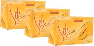 Silkas Papaya Soap Herbal Skin Whitening, 3 Piece