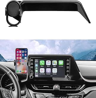 Autorder Custom Fit for Car Phone Holder 2019-2022 Toyota C-HR CHR Accessories Phone Mount with Dash Organizer 8" Screen Cell Phone Automobile Cradles Hands-Free 360 Degree Rotation