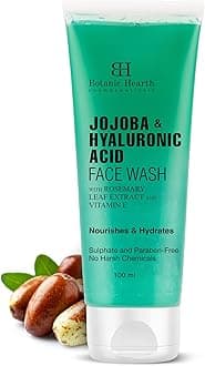 Jojoba & Hyaluronic Acid Cleanser Face Wash | Hydrating Face Wash with Vitamin E & Rosemary Leaf Extract | Nourishes & Hydrates | For Women & Men | Sulphate & Paraben Free | 100ml