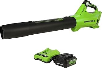 Greenworks 24V (110 MPH / 450 CFM / 200+ Compatible Tools) Cordless Brushless Axial Leaf Blower, 4.0Ah Battery and Charger Included