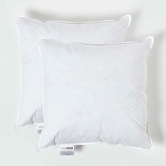 HOMESCAPES 2 Pack Luxury Duck Feather Cushion Inserts 40cm x 40cm (16 x 16”) Perfect Bounce Back and Down-Proof Cover Generously Filled Inner Pads Filler, Hypoallergenic RDS Certified Machine Washable