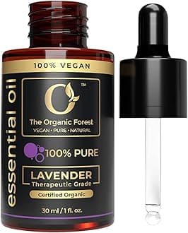 organic forest USDA Lavender Essential Oil - Therapeutic Grade Lavender Oil for Skin, and Aromatherapy - 100% Pure Lavender Essential Oil for Calming and Relaxation - Ideal for Skin Care