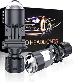 H4 Bulbs-30,000LM Extremely Bright 6000K White Hi-Lo Beam Function with Clear Cut Off Line,H4/9003/HB2 Mini Projector Lens Retrofit Kit