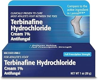 - TARO Terbinafine Hydrochloride antifungal Cream 1% - Athletes Foot Cream Extra Strength, relieves itching & Burning, Cures Most Athlete's Foot, Jock Itch & Ringworm