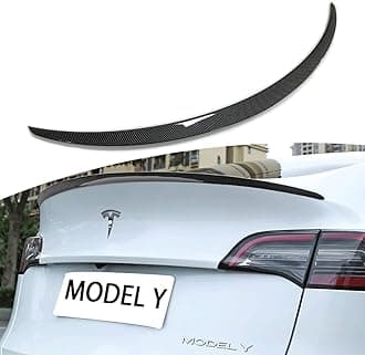 for Tesla Model Y Rear Spoiler Wings ABS for 2020-2024 Tesla Model Y Trunk Lip Tail Wing Rear Trunk Lid (OEM Spoiler, Carbon Fiber)