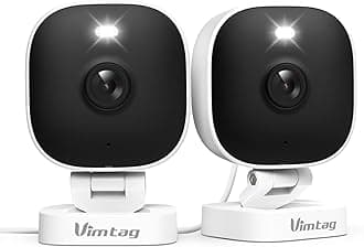 VIMTAG 2.5K Cameras for Home Security Outdoor/Indoor, Color Night Vision Security Camera for Baby/Pet/Dog/Nanny, Light/Siren, Motion Detection, 2-Way Audio, Work with Alexa, Cloud/Card Storage, 2Pcs
