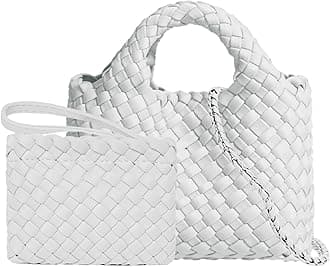 Small Tote Shoulder Bag, Women Handbags and Purses, Woven Composite Bag, Travel Chain Pouch, Phone Crossbody Satchel