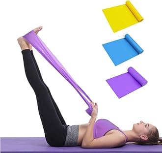 Resistance Bands Set, [Set of 3] 1.5M/4.9ft Skin-Friendly Exercise Yoga Bands with 3 Resistance Levels,Workout Resistance Bands for Women/Men,Ideal for Strength Training,Yoga,Pilates,Fitness