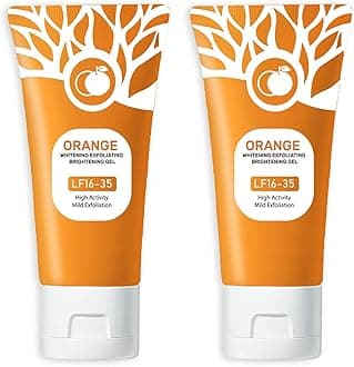 Orange Exfoliating Gel, Moisturizer Face Body Scrub Gel,Deep Cleansing Moisturizing Facial Exfoliator,Natural Orange Peeling Gel Face Scrub (2PCS)