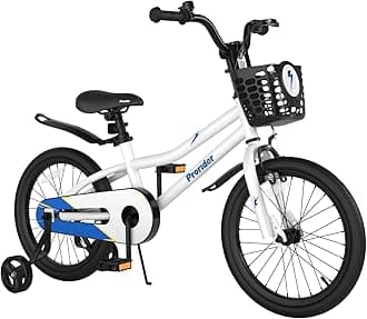 BABY JOY Kids Bike, 12 14 16 18 20 Inch Children Bikes for Boys Girls Teens 3-8 8+ Years w/Training Wheels or Kickstand, Handbrake, Coaster Brake & Removable Basket, Kids Bicycle of Multiple Colors