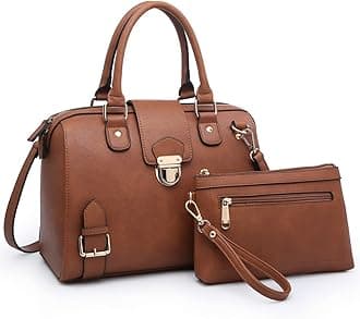 Dasein Women Barrel Handbags Purses Fashion Satchel Bags Top Handle Shoulder Bags Vegan Leather Tote Bags