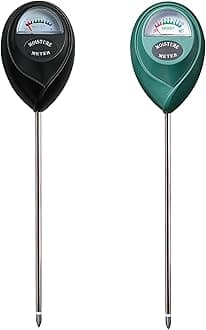 Soil Moisture Meter Sensor, Water Monitor Indicator Sensor, Hygrometer for Outdoor Indoor Large Pot Plants, Black and Green, 2 Pack