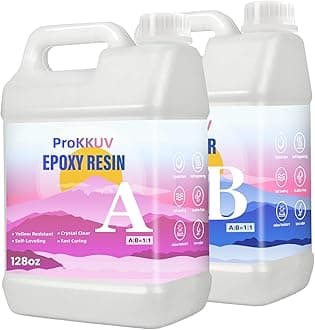 Epoxy Resin Kit, 2Gallon Crystal Clear Epoxy, Bubble Free, No Yellowing, UV Resistant, Food Safe, Easy Mix 1:1 for DIY Crafts Resin Jewelry Making(128OZ x 2)