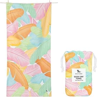 Dock & Bay Beach Towel - Quick Dry, Sand Free - Compact, Lightweight - 100% Recycled - Includes Bag - Sugar Palms - Extra Large (200x90cm, 78x35)