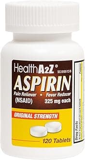 Aspirin 325mg | Uncoated Tablets |Original Strength | Pain Reliver |Fever Reducer | Compare to Bayer® Active Ingredients… (120 Counts)