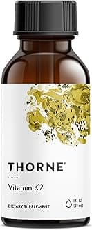 – THORNE - Vitamin K2 - Concentrated Vitamin K2 (as MK-4) Liquid Supplement - Supports Bone, Heart & and Blood Vessel Health* - Third-Party Certified - Gluten, Dairy & Soy-Free - 1 Fl Oz