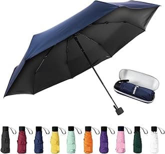 GAOYAING Compact Travel Umbrella, UV Protection, 39 Inches, Lightweight Folding Design, 8.7 oz, Portable Mini Size Manual, Orange