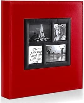 Ywlake Photo Album 4x6 500 Pockets Photos, Extra Large Capacity Family Wedding Picture Albums Holds 500 Horizontal and Vertical Photos Red