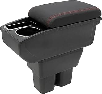 YJYWZH Car Armrest Box for Suzuki Jimny 2018-2024 Auto Accessories Center Console Leather Arm Rest Double-Layer Storage Space with Cup Holder (Red Thread)
