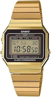 Casio Collection Womens Digital Watch A700WE with Stainless Steel Strap