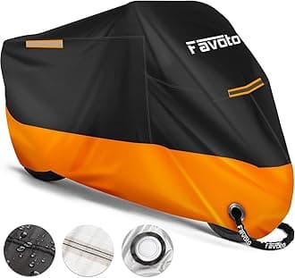 Favoto [Updated Version] Motorbike Cover Waterproof Motorcycle Cover XXL UV Scratch Bird Droppings Heat-Resistant Outdoor Protection 96.5 x 41x 50 inch with 2 Windproof Buckles