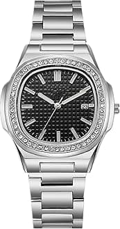 Mens Watch Analog Quartz Stainless Steel Date Watches Business Casual Business Watches for Men Women Luxury Style