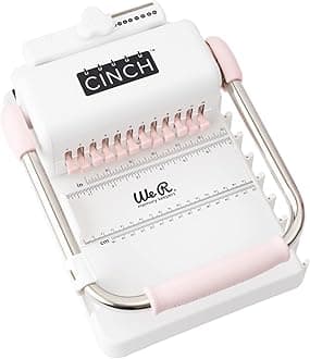 We R Memory Keepers, Cinch Book Binding Machine 2, Pink/White, Easy to Use Design with Slide Ruler, Compatible with Wire or Spiral Coils, Make Professional Books, Notebooks, Calendars and More