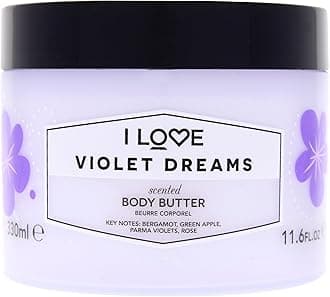 I LOVE Violet Dreams Scented Body Butter - Hydrating Body Butter for Dry Skin - Vitamin E and Aloe Vera - Shea Butter and Coconut Oil - 10.1 oz