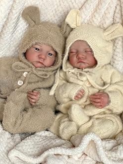 Zero pam Reborn Twins Boy and Girl 48cm 19 Inch Soft Silicone Babies Real Life Reborn Baby Dolls Lifelike Babies That Look Real Birthday Gifts Sets