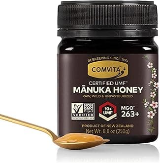 Manuka Honey UMF 10+ (MGO 263+) - Raw Manuka Honey New Zealand, Pure & Unpasteurized, Superfood for Immune Health, Use in Tea, Wild, Monofloral, Non-GMO - 250g (8.8 oz)