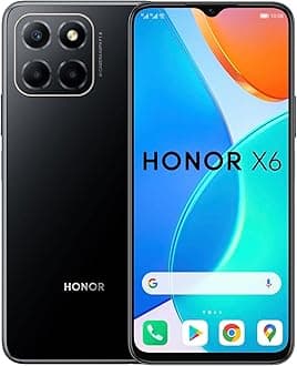 HONOR X6 Mobile Phone, 6.5 Inch Dual SIM Unlocked Smartphone, 50MP Triple Camera, 5000mAh, 4GB+64GB, Android 12（2 Year Warranty) (Renewed)
