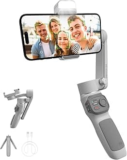 ZHIYUN Smooth Q3 [Official] 3-Axis Smartphone Stabilizer for iPhone and Android with Tripod and Integrated Light and Zoom for Vlog, Youtube Videos and TikTok