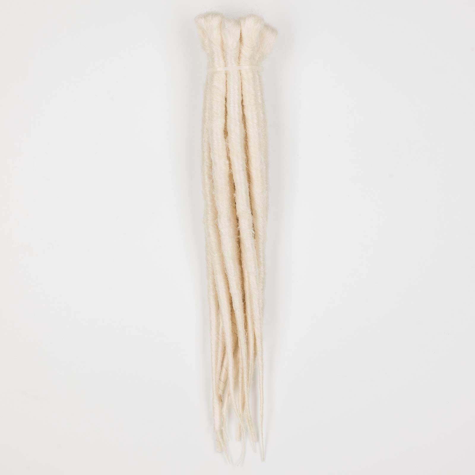 DreadLab - Synthetic Dreadlocks Backcombed Extensions 10 Pack Single Ended (Short - 30cm) (Short - 30cm, White Pale Blonde)