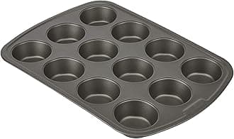 Everyday Nonstick Steel Muffin Pan, 12 cup, Gray