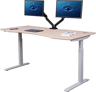 ApexDesk Elite Pro Series 60" x 27" Electric Height Adjustable Stand up Desk, Sit Stand Home Office Desk, Computer Desk - Curved Oak
