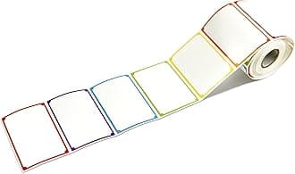 300pcs 6 Colors Plain Name tag Labels with Perforated Line for School Office Home (3.5"x2.2" Each) …