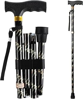 CLOKTA 5-Level Walking Cane, Lightweight, Adjustable and Aluminum Canes for Seniors Adult Men and Women,Folding Canes,Ergonomic Wheeled Handle, New Floral Pattern