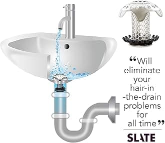 SinkShroom Revolutionary Clog-Free Sink Strainer Basket, 2-Pack, Stainless Steel + SinkShroom Ultra Revolutionary Bathroom Sink Drain Protector, Stainless Steel with Stopper