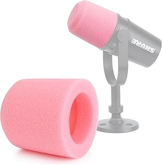 YOUSHARESPop Filter Compatible with Shure MV7 Microphone - Mic Foam Windscreen Cover for MV7 Microphone to Blocks Out Plosives (Pink)