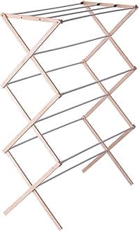 Collapsible Folding Wooden Clothes Drying Rack for Laundry, Pre assembled