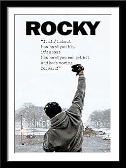 Tallenge - Rocky Balboa - Sylvester Stallone - Motivational Quote - Small Framed Poster(Paper,12x17 inches, Multicolour)