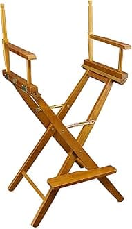 Casual Home 30-Inch Solid Wood Director Chair, Honey Oak Frame