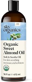 Organic Sweet Almond Oil, Soft and Soothe Body Oil for Skin Soothing, Moisture and Softness, Suitable for Rough, Dry & Sensitive Skin, 100% Pure Vegan & Cruelty Free Body Care, 473 ml
