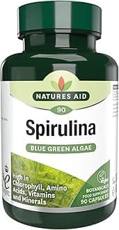 Spirulina 500mg Capsules - Natural Vegan Algae Supplement - Supports Energy, Vitality, Immune Health, Detox & Antioxidant - High Potency, Gluten-Free, Non-GMO - 90 Capsules