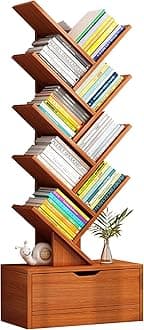 Beauenty Desktop Tree Bookshelf Display Storage Shelf 9Tier,Wood Storage Rack Tree Bookcase For Home/School/Book/Magazine/Office/Study Table/Bedroom (Style 3)