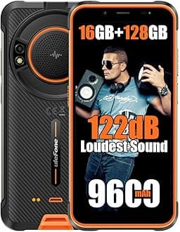 Ulefone Armor 16S Rugged Smartphone, 16GB+128GB+2TB Expansion Android 13 Cell Phone, 9600mAh Rugged Phone, 5.93" HD+, 50MP Camera, 3.5W Big Speaker,Glare Flashlight, Dual 4G LTE,NFC,OTG, Orange