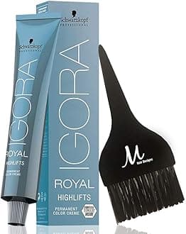 Schwarzkopf Igora Royal 12-0 Special Blonde Natural Highlifts Permanent Hair Color and M Hair Designs Tint Brush (Bundle 2 items)